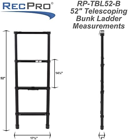 RECRO RV RV טלסקופינג מיטת קומותיים סולם | כולל סוגריים הרכבה | קונסטרוקציה של אלומיניום קל משקל